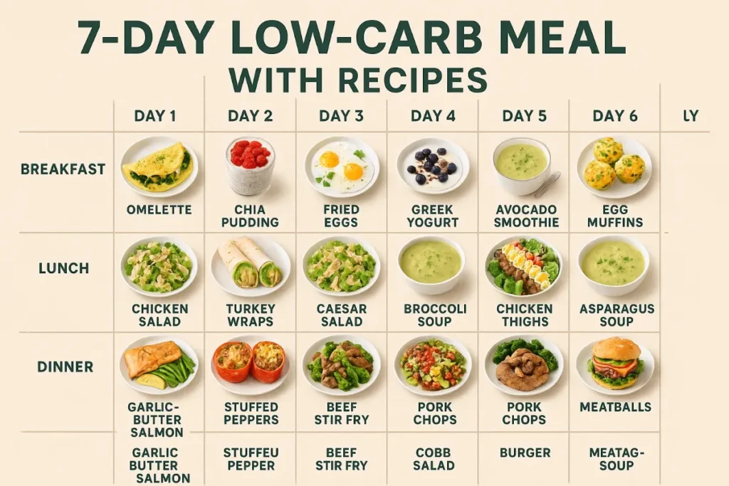 7-Day Low-Carb Meal Plan With Recipes (Delicious & Easy Guide)