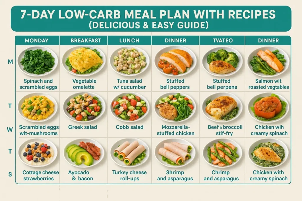 7-Day Low-Carb Meal Plan With Recipes (Delicious & Easy Guide)