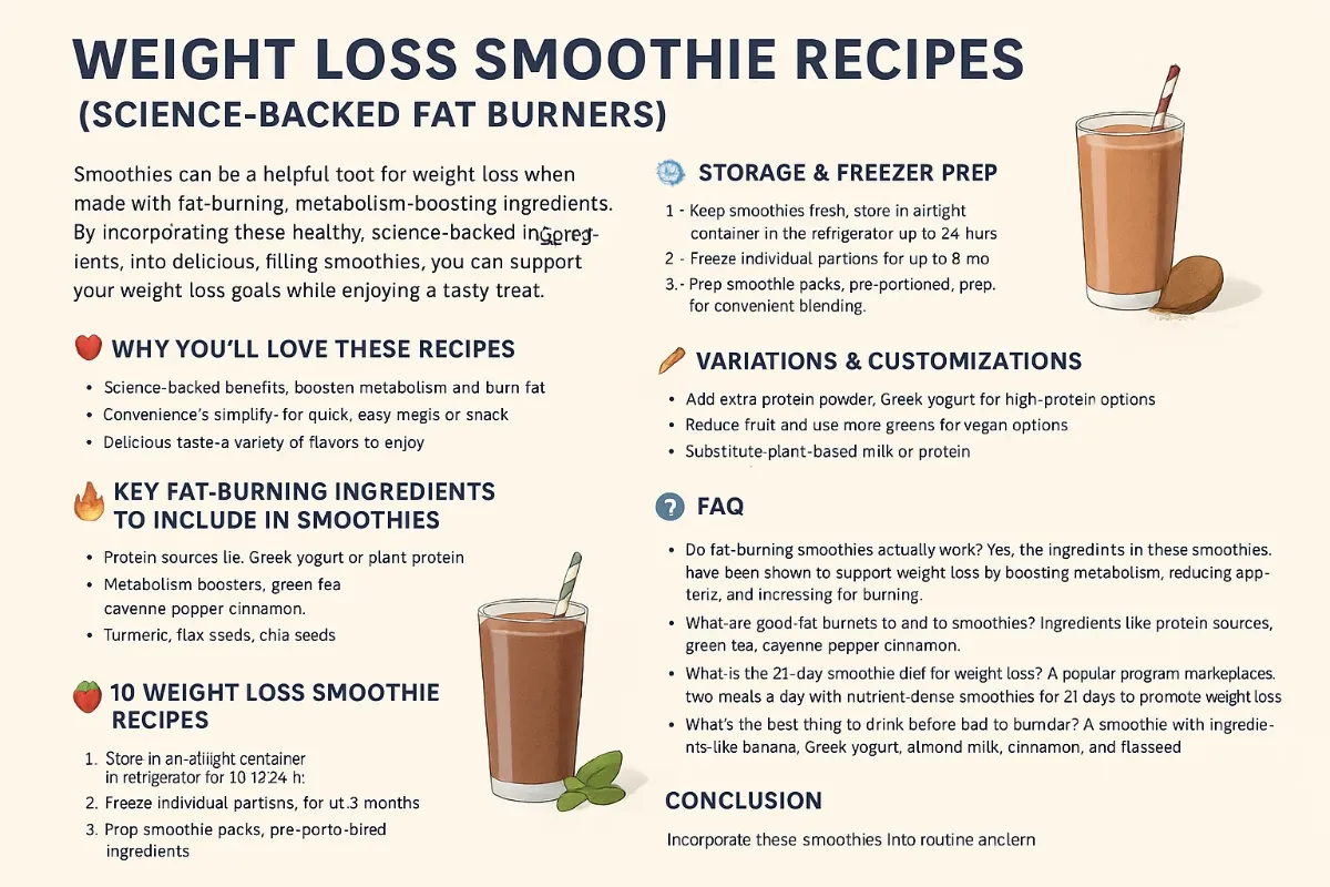 Weight Loss Smoothie Recipes (Science-Backed Fat Burners)
Introduction