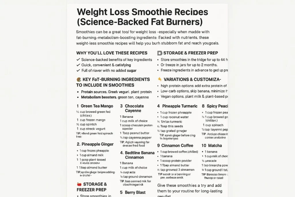 Weight Loss Smoothie Recipes (Science-Backed Fat Burners) Introduction