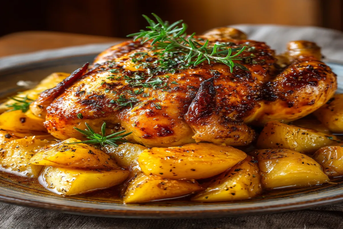 Roast Chicken with Apples & Honey (or Date-Glazed Chicken) – A Sweet Holiday Favorite