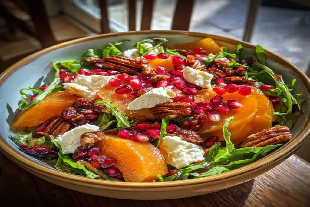 Pomegranate & Persimmon Salad (Seasonal Fruit Salad) – Fresh Holiday Dish