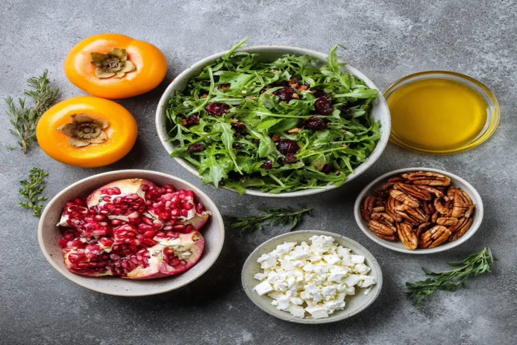 Pomegranate & Persimmon Salad (Seasonal Fruit Salad) – Fresh Holiday Dish