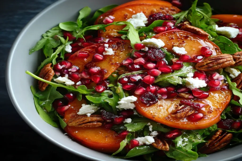 Pomegranate & Persimmon Salad (Seasonal Fruit Salad) – Fresh Holiday Dish