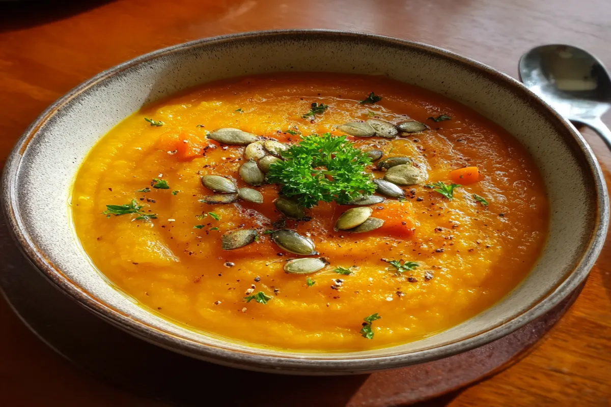 Maple-Roasted Butternut & Carrot Soup – Sweet, Savory, and Comforting