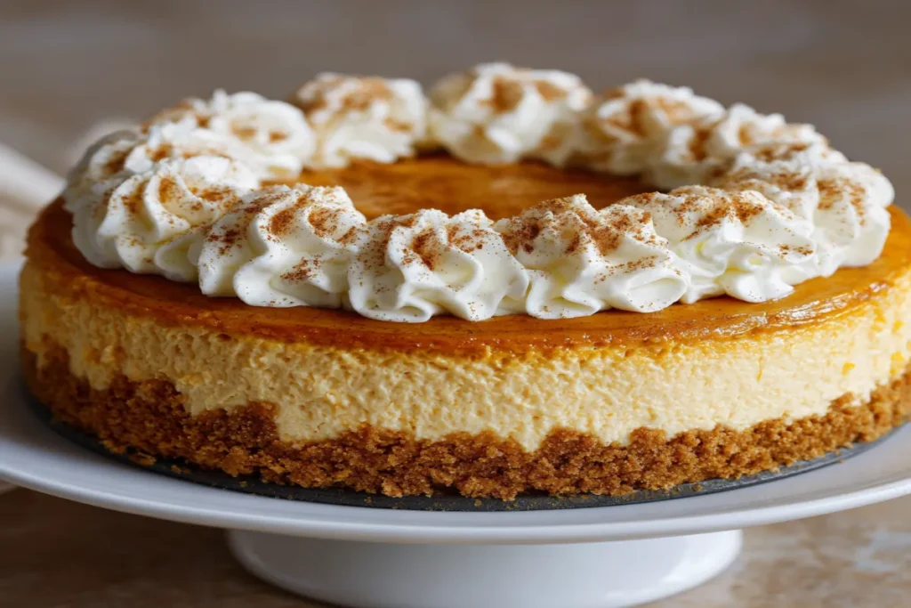 3 (8 oz) packages cream cheese, softened 1 cup brown sugar, packed 1 cup pumpkin puree (not pie filling) 3 large eggs ¼ cup sour cream 2 teaspoons vanilla extract 1 teaspoon cinnamon ½ teaspoon nutmeg ½ teaspoon ginger ¼ teaspoon cloves Pinch of salt