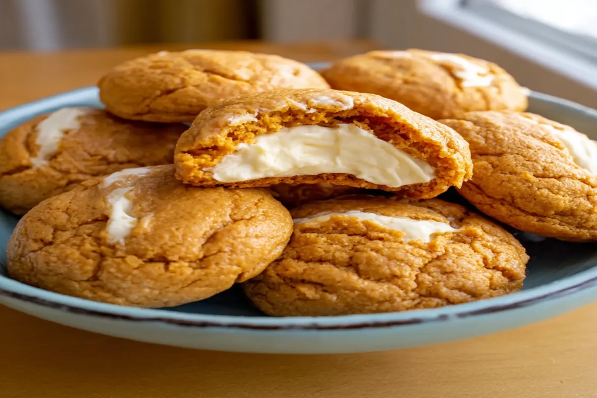 Pumpkin Desserts with Cream Cheese: Pumpkin Cheesecake Cookies with Soft Pumpkin Cookie Base