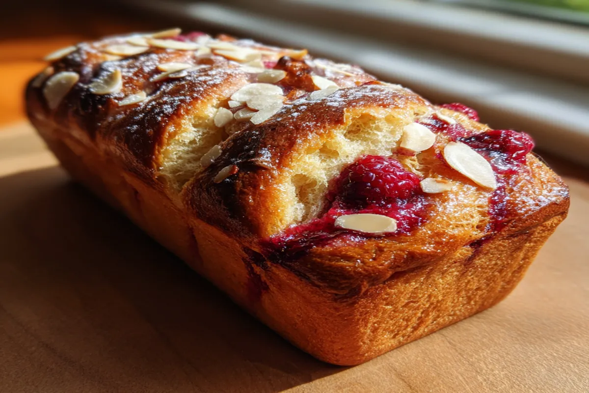 Raspberry Swirl Brioche Loaf Recipe for Breakfast or Dessert