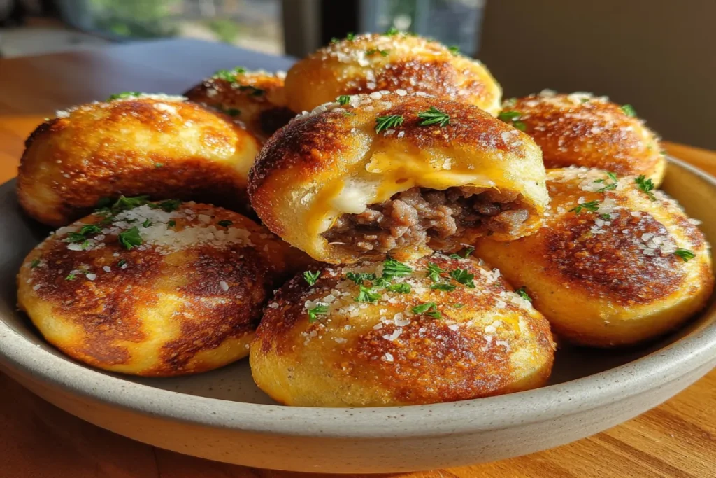 Garlic Parmesan Cheeseburger Bombs