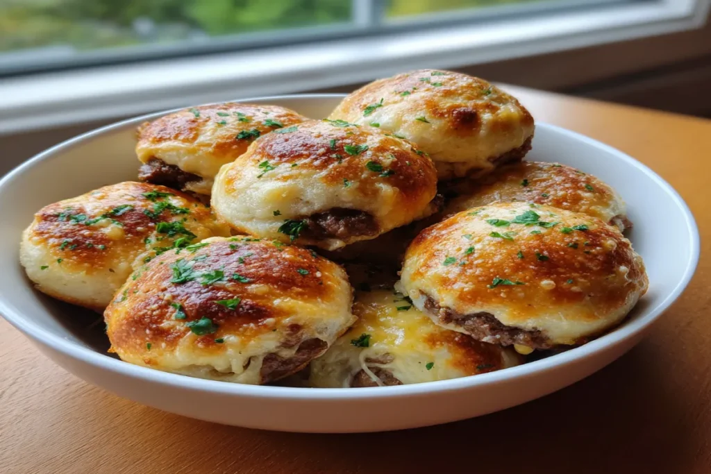 Garlic Parmesan Cheeseburger Bombs