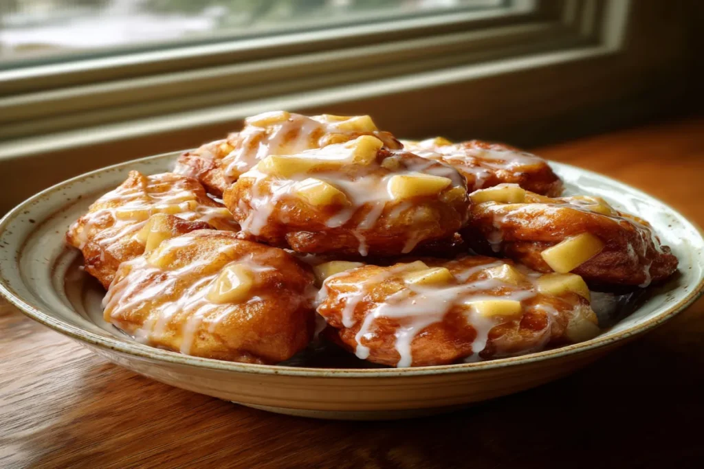 Baked Apple Fritters with Glaze