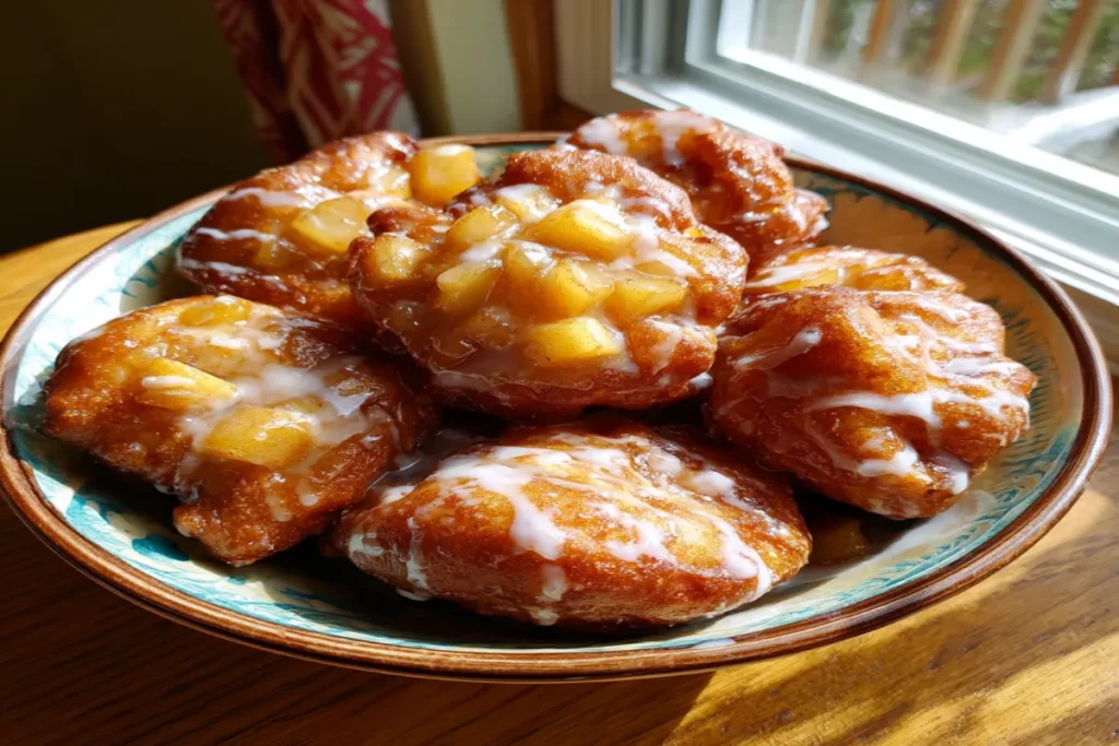 Baked Apple Fritters with Glaze