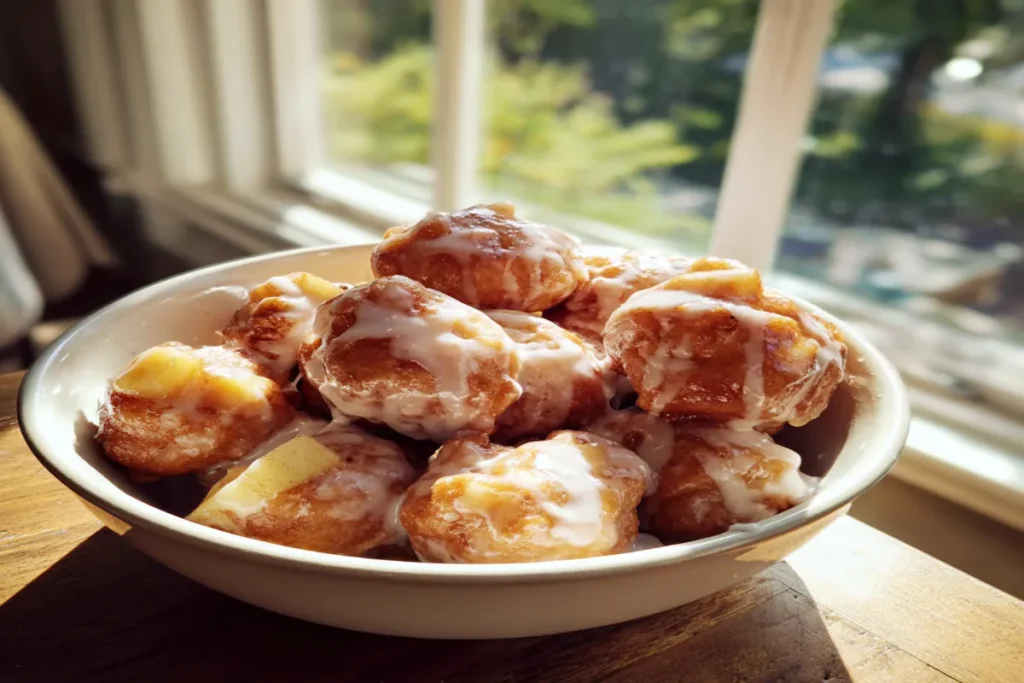 Baked Apple Fritters with Glaze