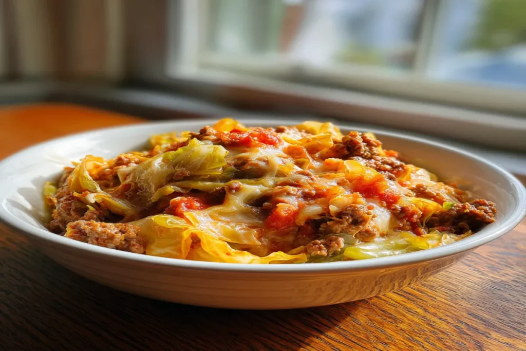 Savory Cabbage Beef Bake