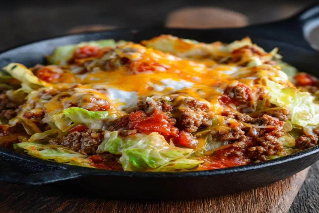 Savory Cabbage Beef Bake