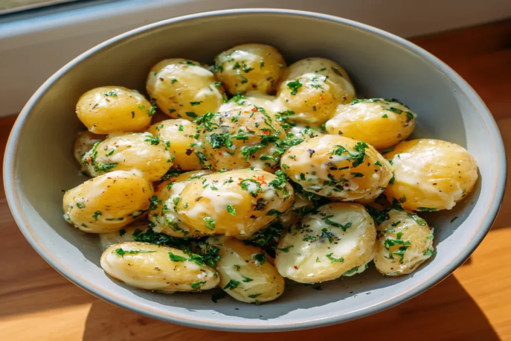 Creamy Garlic Sauce Baby Potatoes Recipe – Tasty Meals Blog