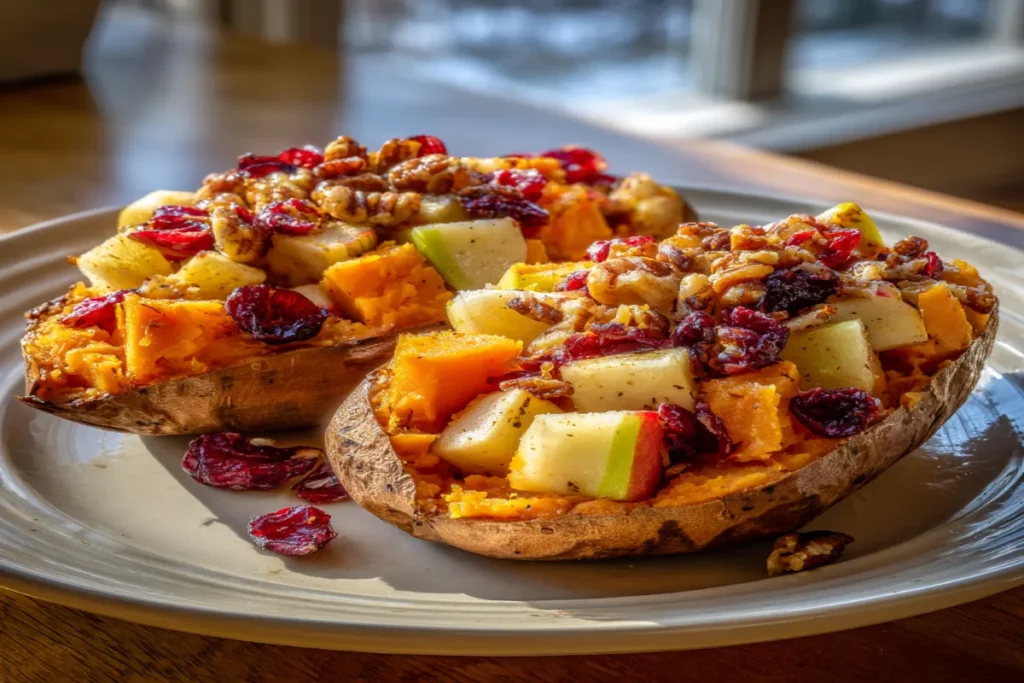 Cranberry Apple Twice-Baked Sweet Potatoes