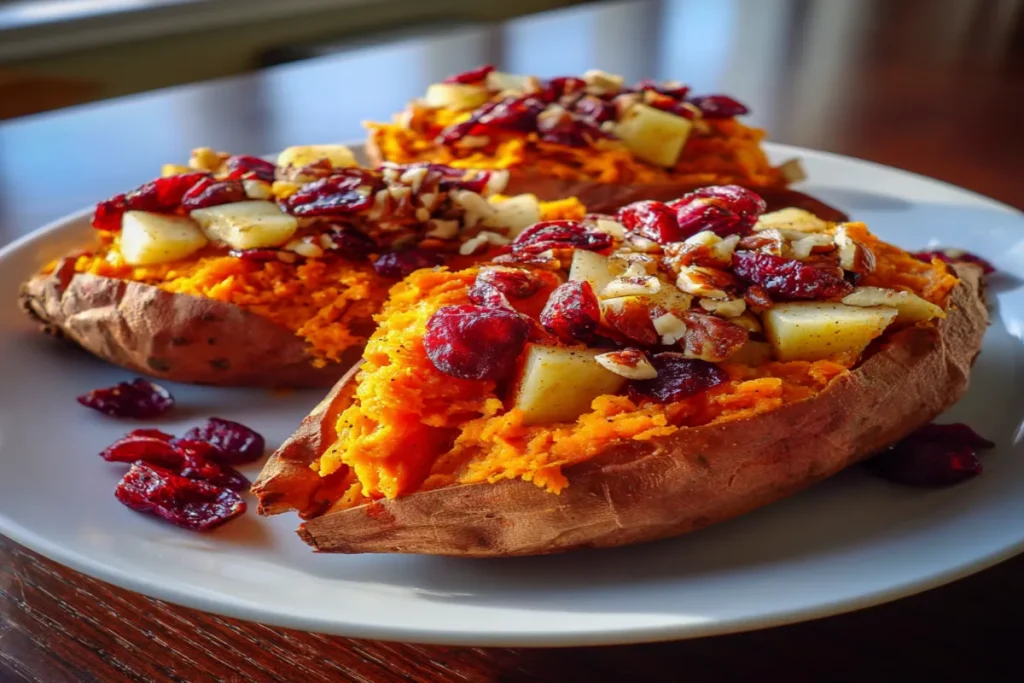 Cranberry Apple Twice-Baked Sweet Potatoes