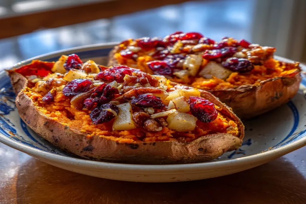 Cranberry Apple Twice-Baked Sweet Potatoes