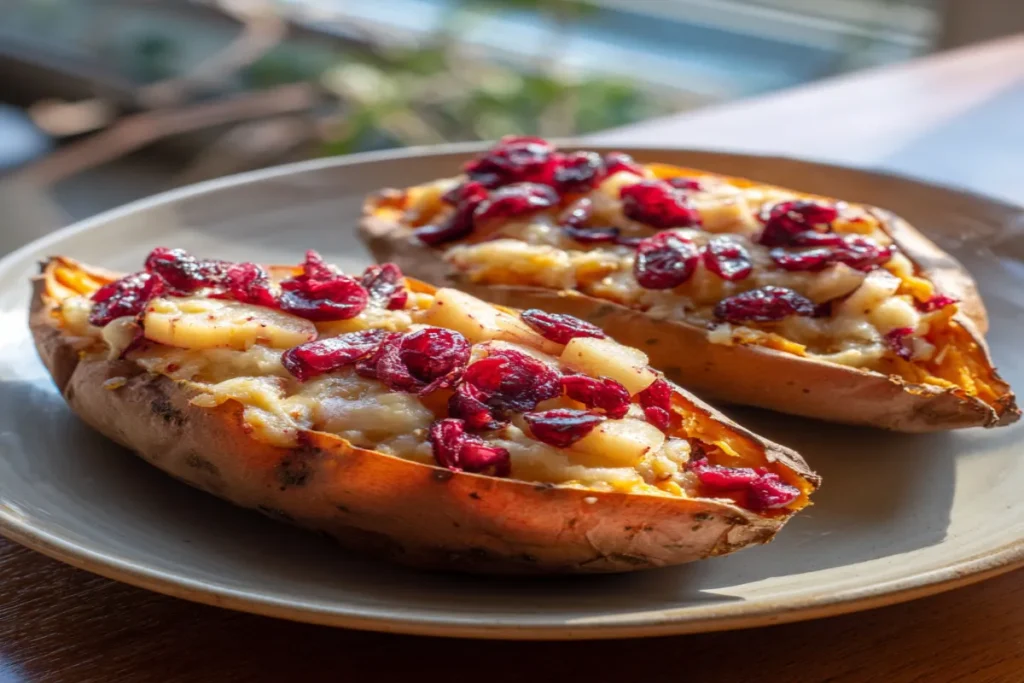 Cranberry Apple Twice-Baked Sweet Potatoes