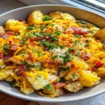 Cheesy Potato Egg Scramble