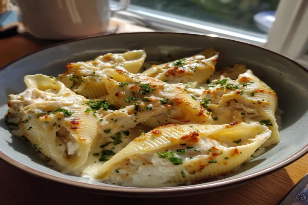 Garlic Butter Chicken Alfredo Stuffed Shells – Creamy, Cheesy Weeknight Comfort