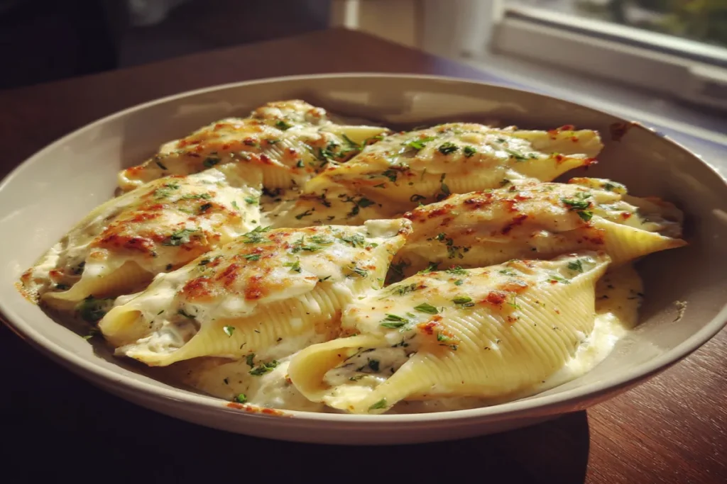 Garlic Butter Chicken Alfredo Stuffed Shells – Creamy, Cheesy Weeknight Comfort