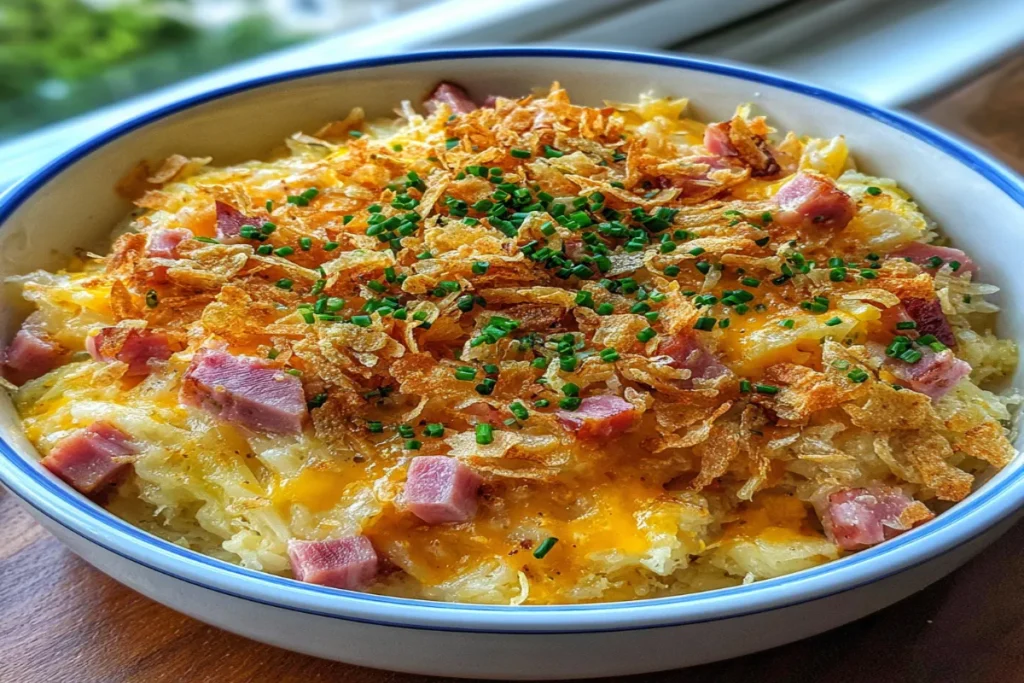 Loaded Cheesy Ham and Hash Brown Casserole – The Ultimate Comfort Breakfast