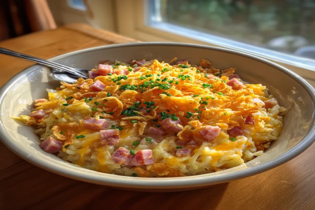 Loaded Cheesy Ham and Hash Brown Casserole – The Ultimate Comfort Breakfast