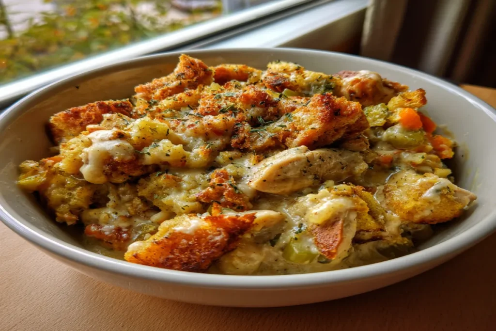 Dolly’s Chicken & Stuffing Casserole – Creamy, Cheesy Southern Comfort