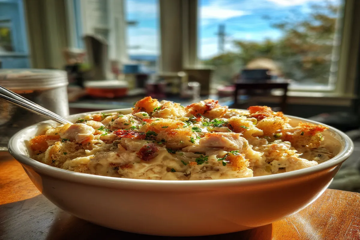 Dolly’s Chicken & Stuffing Casserole – Creamy, Cheesy Southern Comfort