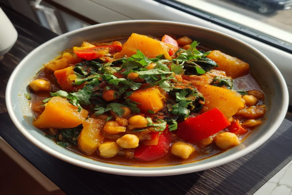 Moroccan Pumpkin & Chickpea Stew – Cozy Vegan Dinner