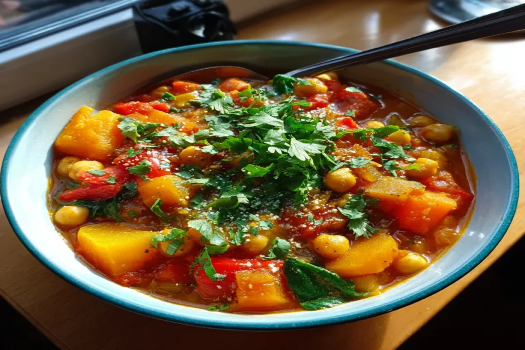 Moroccan Pumpkin & Chickpea Stew – Cozy Vegan Dinner
