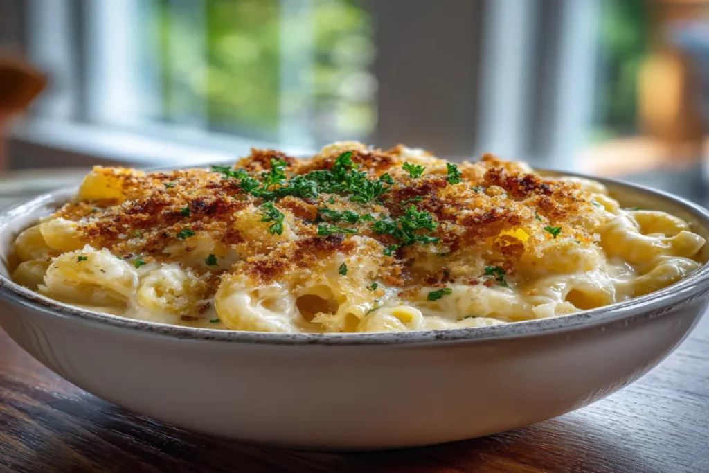 Gourmet Baked Mac and Cheese with a Crunch – Creamy, Crispy, and Irresistible