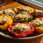 Easy Stuffed Bell Peppers with Ground Beef and Rice