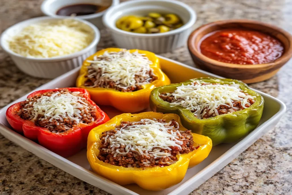 Easy Stuffed Bell Peppers with Ground Beef and Rice