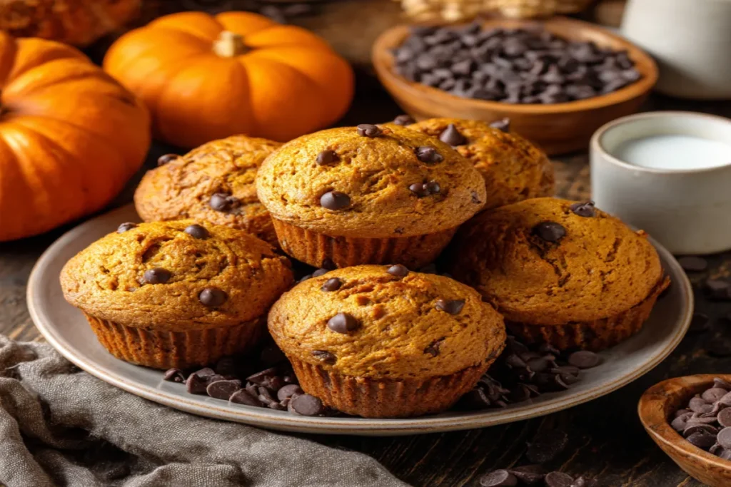 Moist Pumpkin Chocolate Chip Muffins Perfect for Fall Season