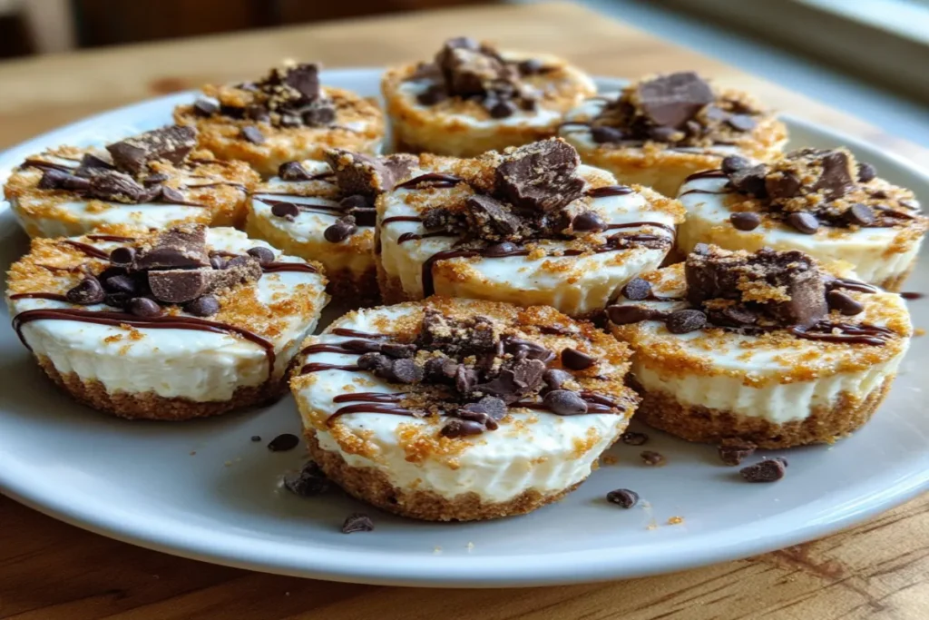 Mini Frozen Cannoli Cheesecake Bites | No-Bake Dessert