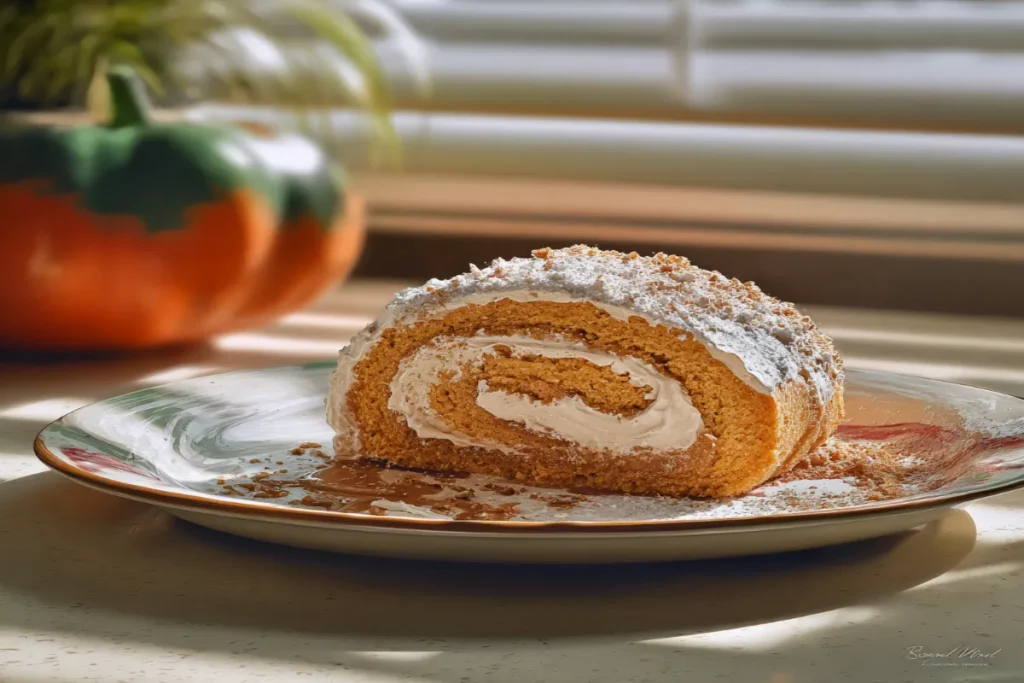 Creamy Pumpkin Spice Roll Cake