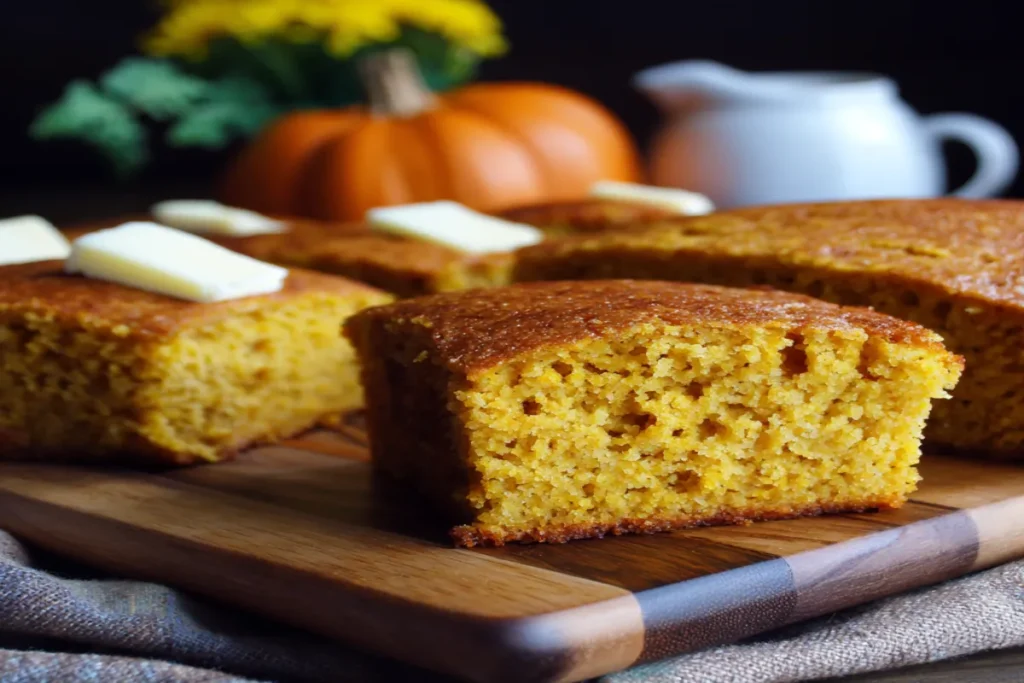 Pumpkin Cornbread with Cinnamon Honey Butter: Cozy Fall Baking