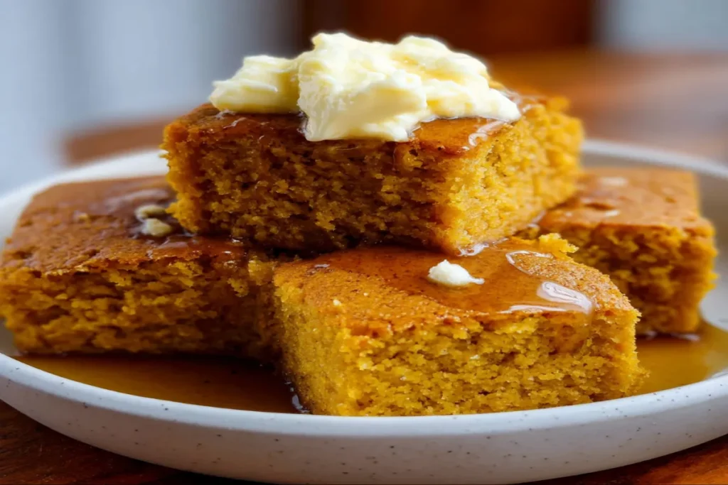 Pumpkin Cornbread with Cinnamon Honey Butter: Cozy Fall Baking