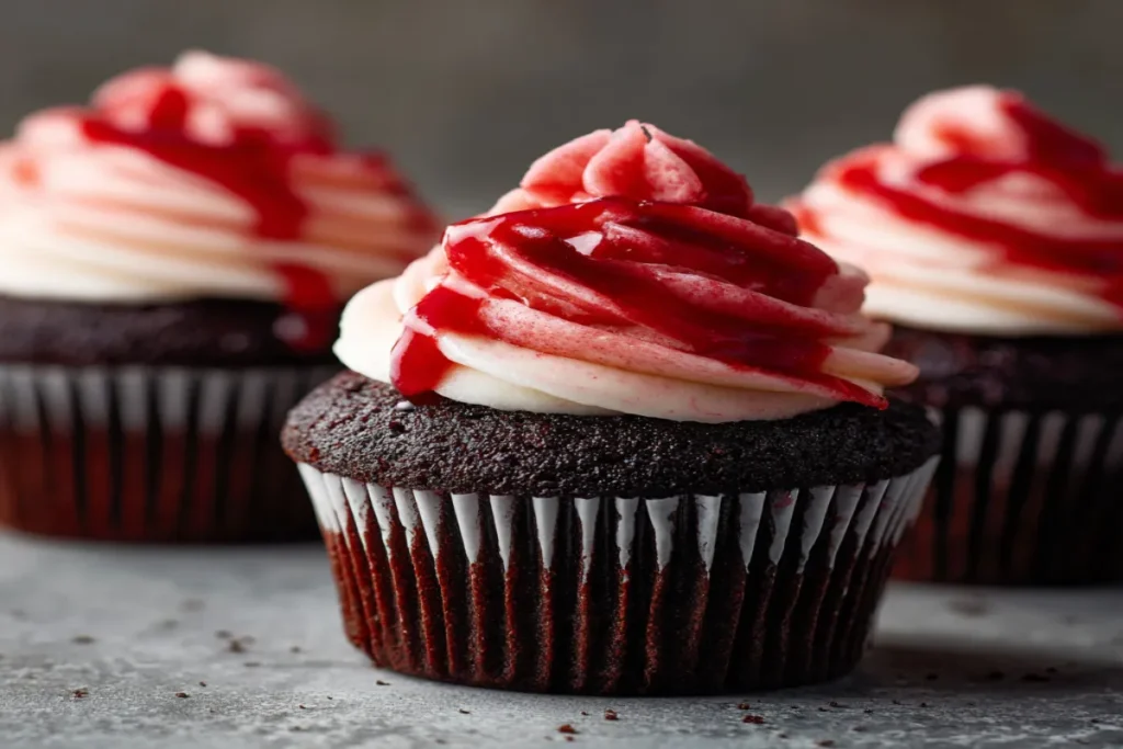 Edible Bloody Broken Glass Red Velvet Cupcakes