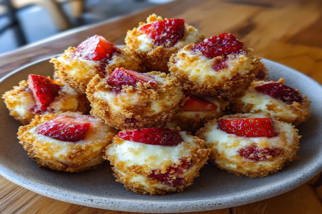 Strawberry Crunch Cheesecake Bites