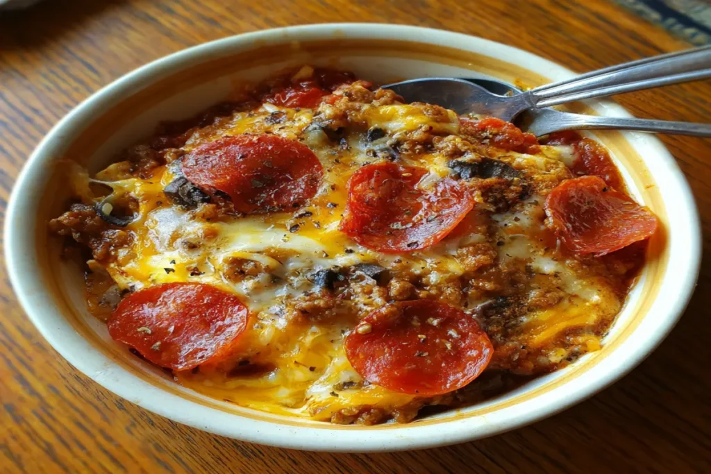 Low Carb Pizza Casserole – Cheesy, Meaty & Keto-Friendly