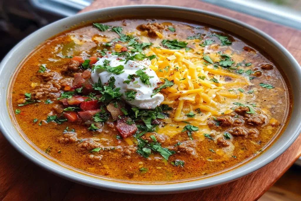 Keto Taco Soup – Creamy, Cheesy & Low-Carb Comfort in a Bowl