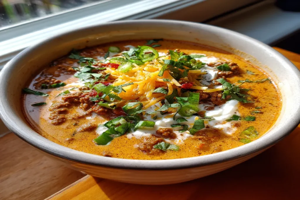 Keto Taco Soup – Creamy, Cheesy & Low-Carb Comfort in a Bowl