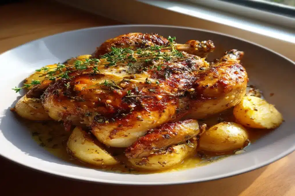Oven-Roasted French Garlic Chicken – Elegant, Juicy & Simple