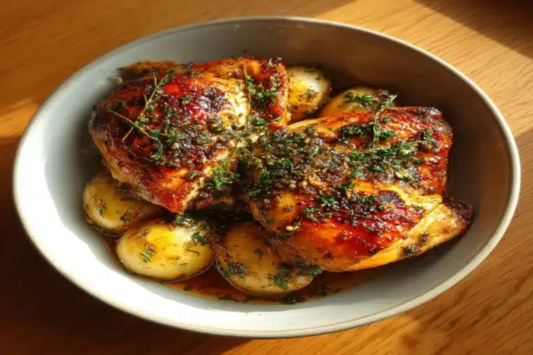 Oven-Roasted French Garlic Chicken – Elegant, Juicy & Simple
