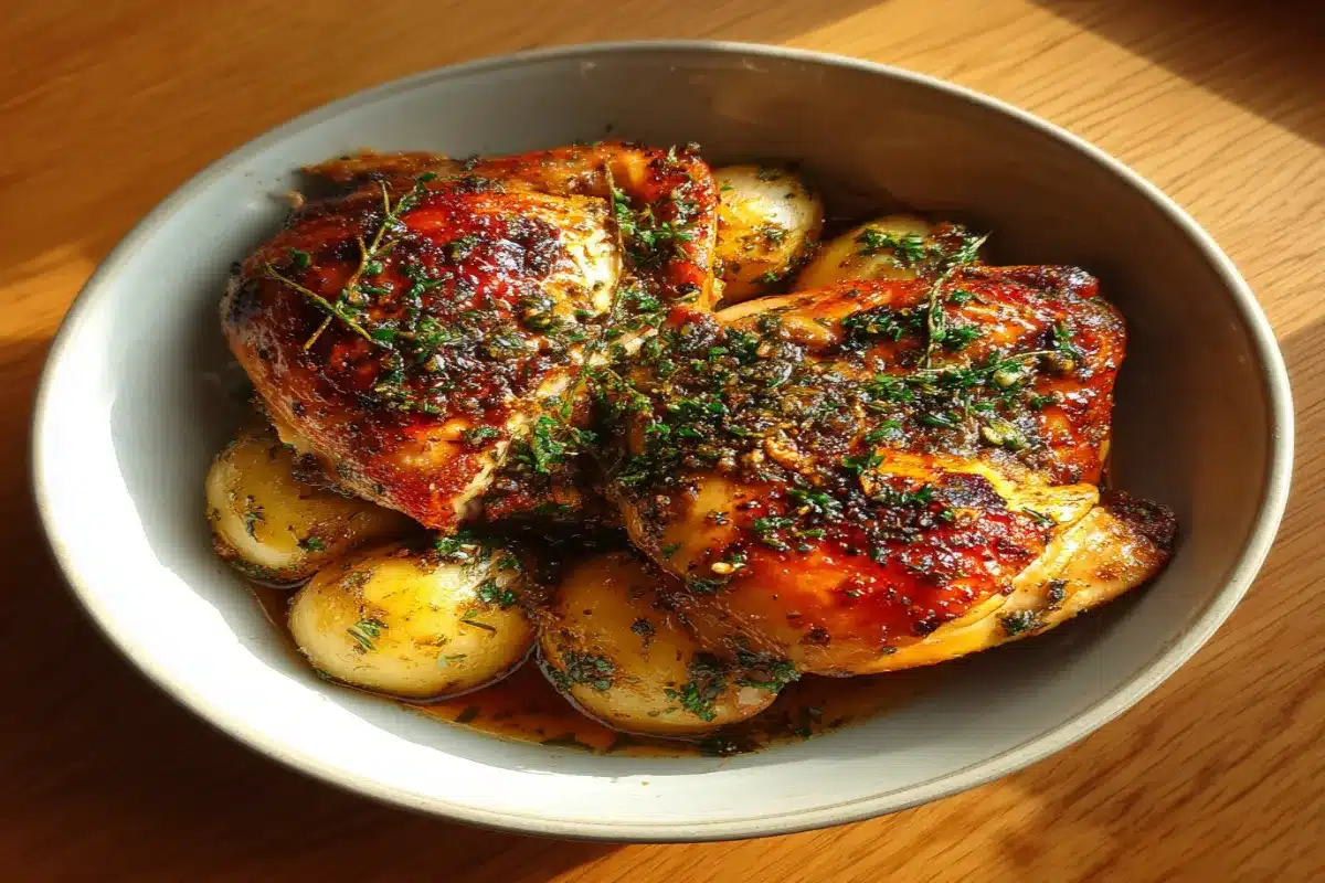 Oven-Roasted French Garlic Chicken – Elegant, Juicy & Simple