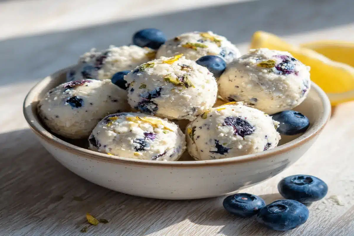 Lemon Blueberry Cottage Cheese Protein Bites – Healthy No-Bake Snack